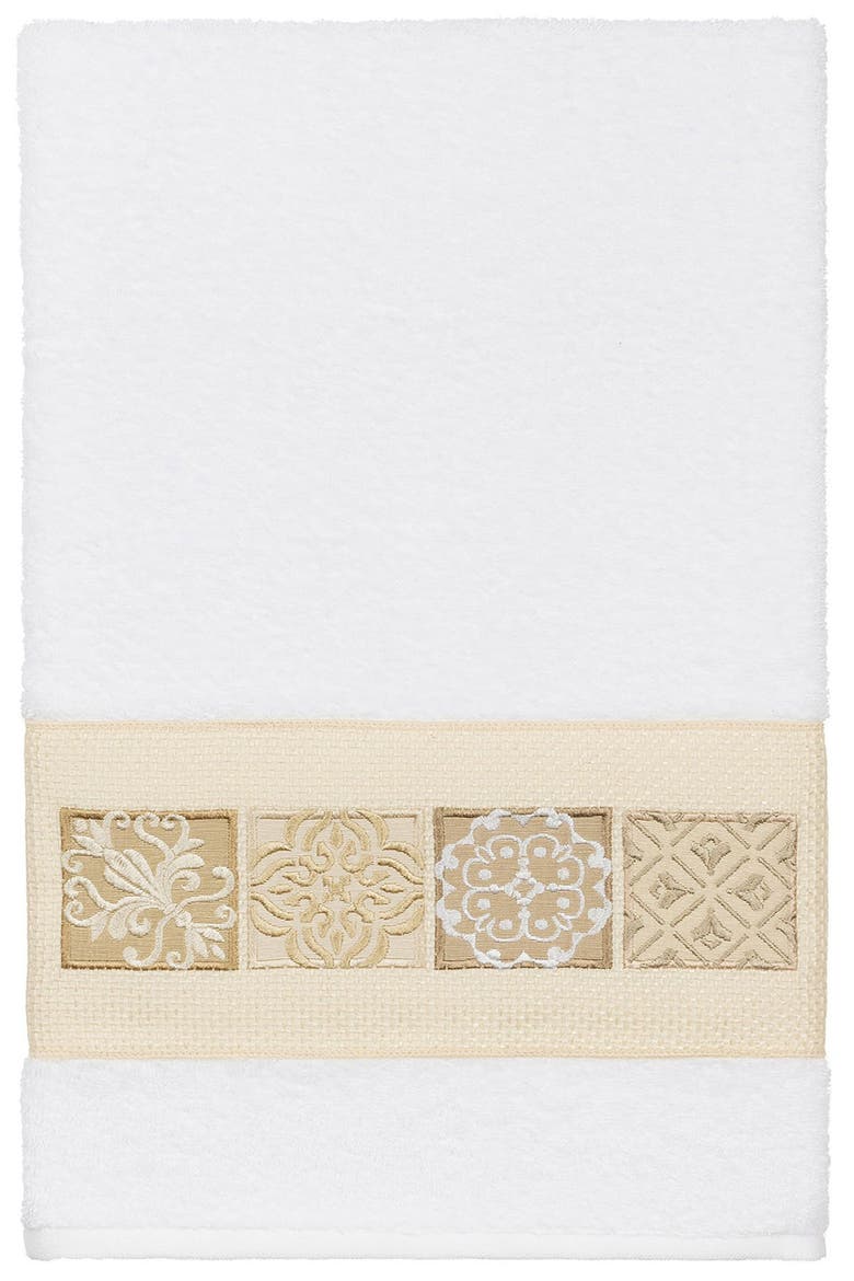 Vivian 3-Piece Embellished Towel - White, Alternate, color, WHITE
