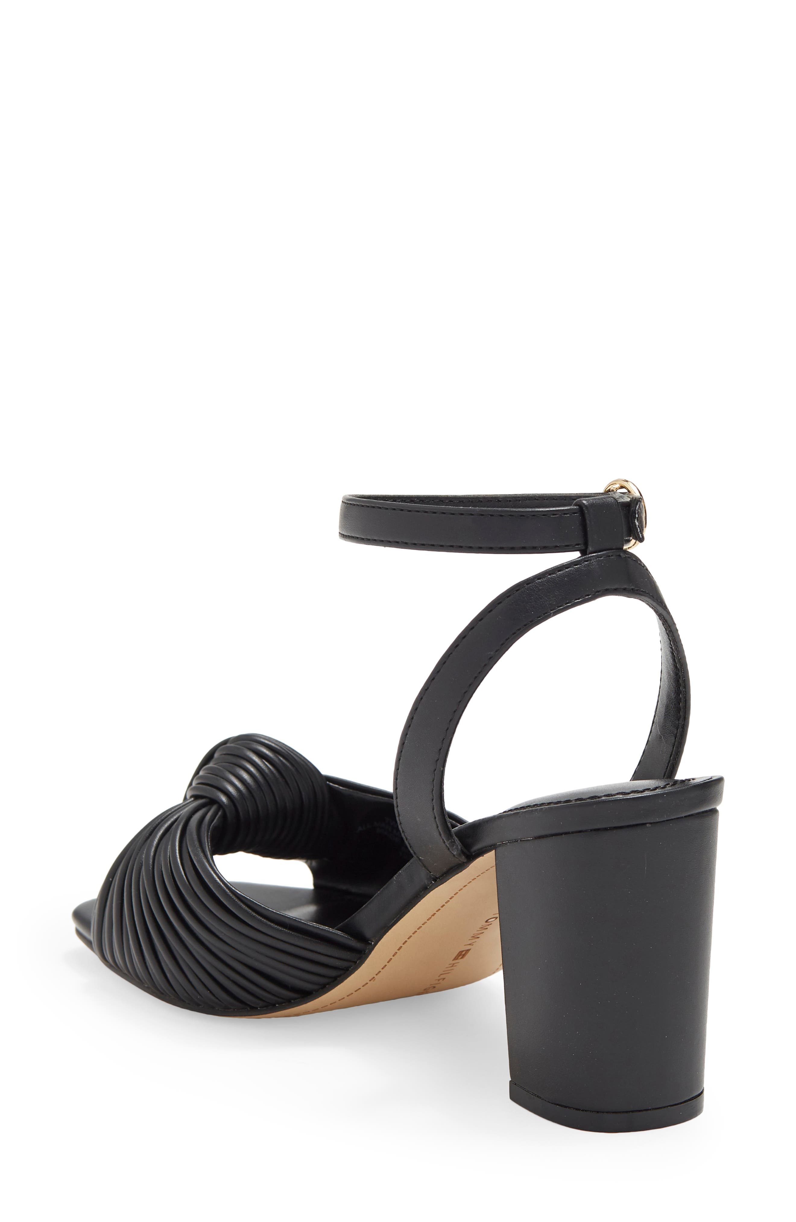 Tommy Hilfiger Sarifina Knotted Strap Sandal, Alternate, color, Black