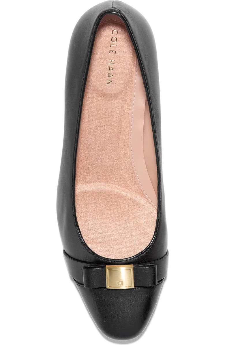 Cole Haan Malta Bow Wedge Pump, Alternate, color, Black Leather