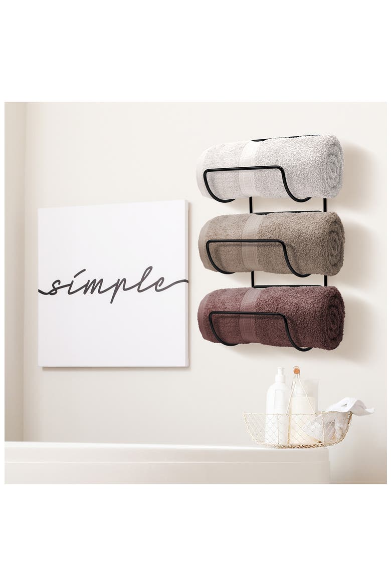 Set of 2 Wall Mount Towel Racks, Alternate, color, BLACK