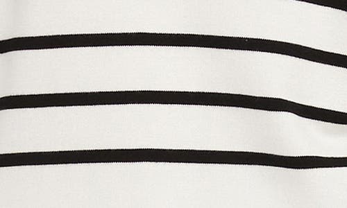 Karen Kane Stripe Henley Sweater In White