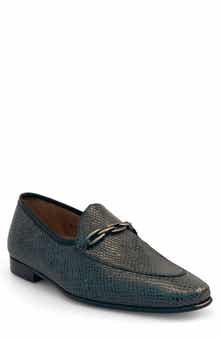 Mezlan Bit Ornament Python Embossed Leather Loafer