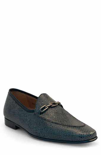 Mezlan Bit Ornament Python Embossed Leather Loafer