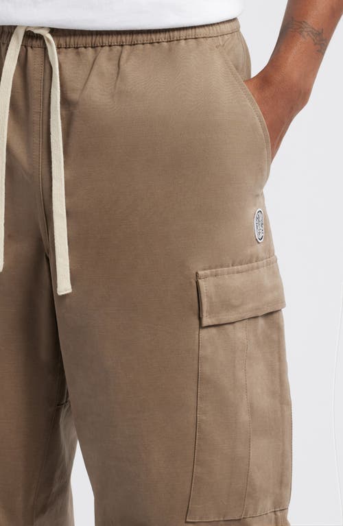 Standard Issue Pd Drawstring Cargo Pants In Suede
