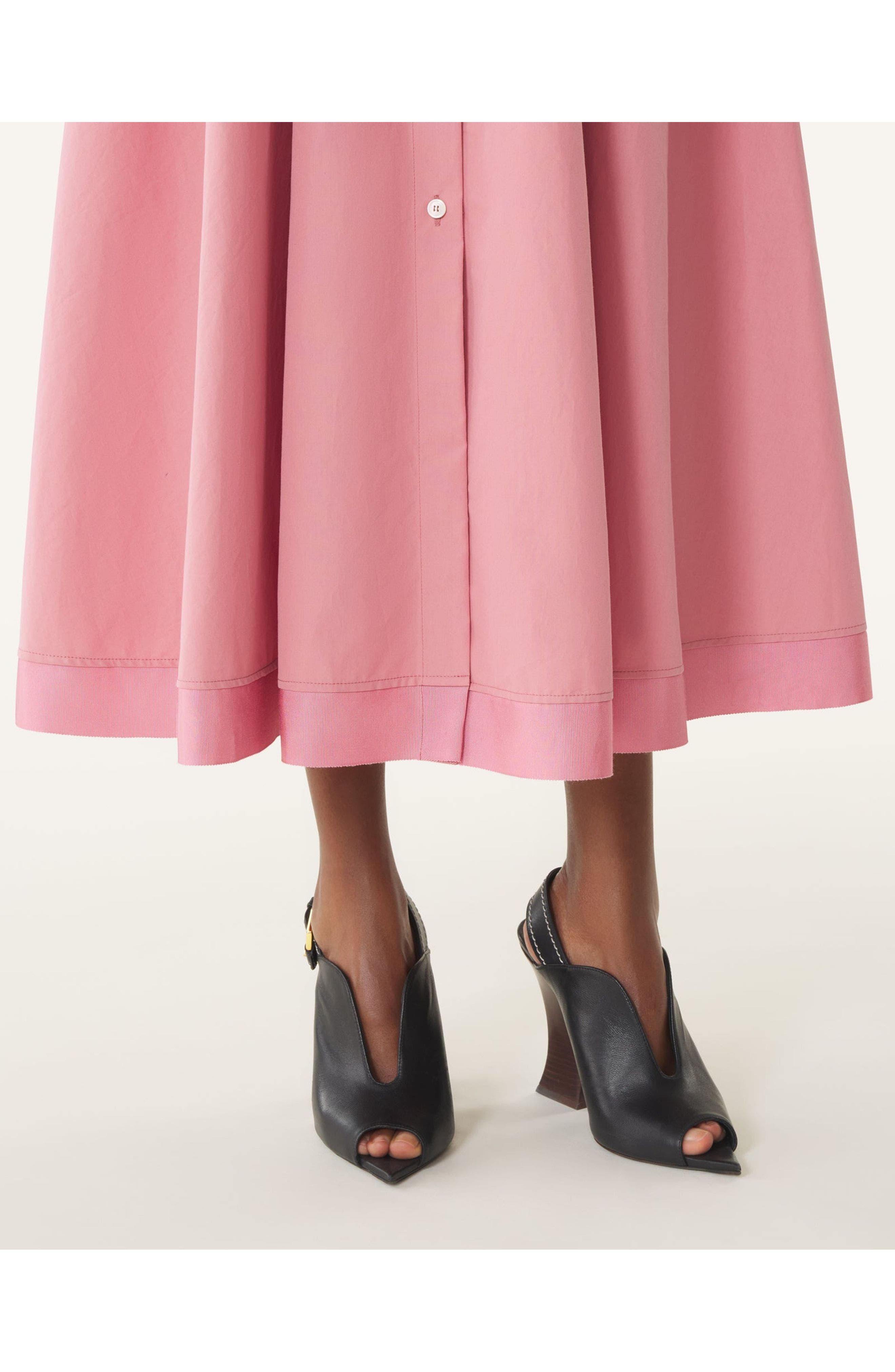 Lanvin Buckle Arch Heeled Leather Mules, Alternate, color, Black