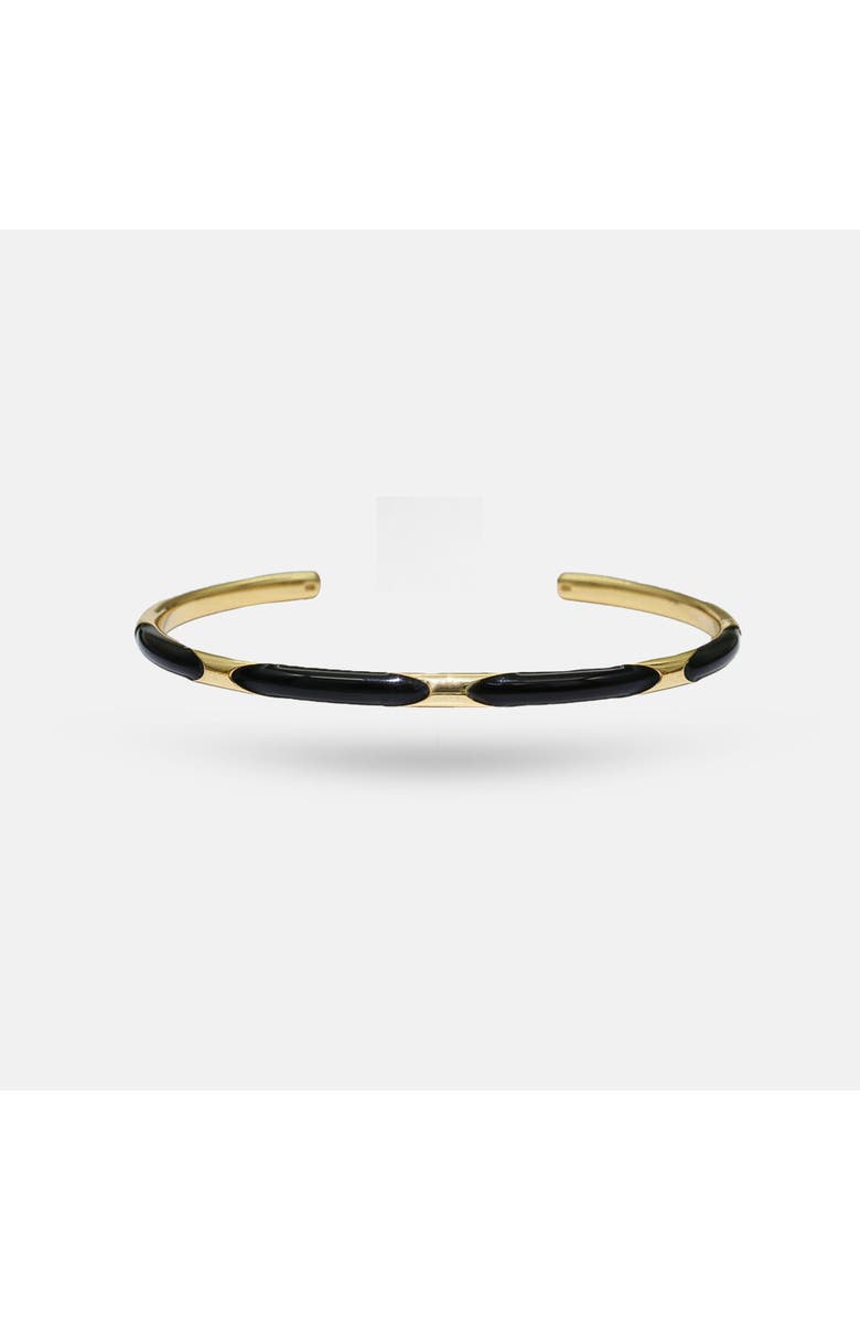 Ivy & Pearl Co. The Kensington Enamel Cuff, Main, color, Black