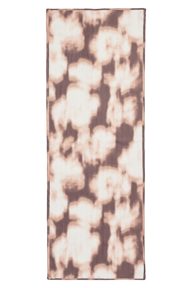 Herringbone Silk Scarf, Alternate, color, GREY FLORAL BLAST