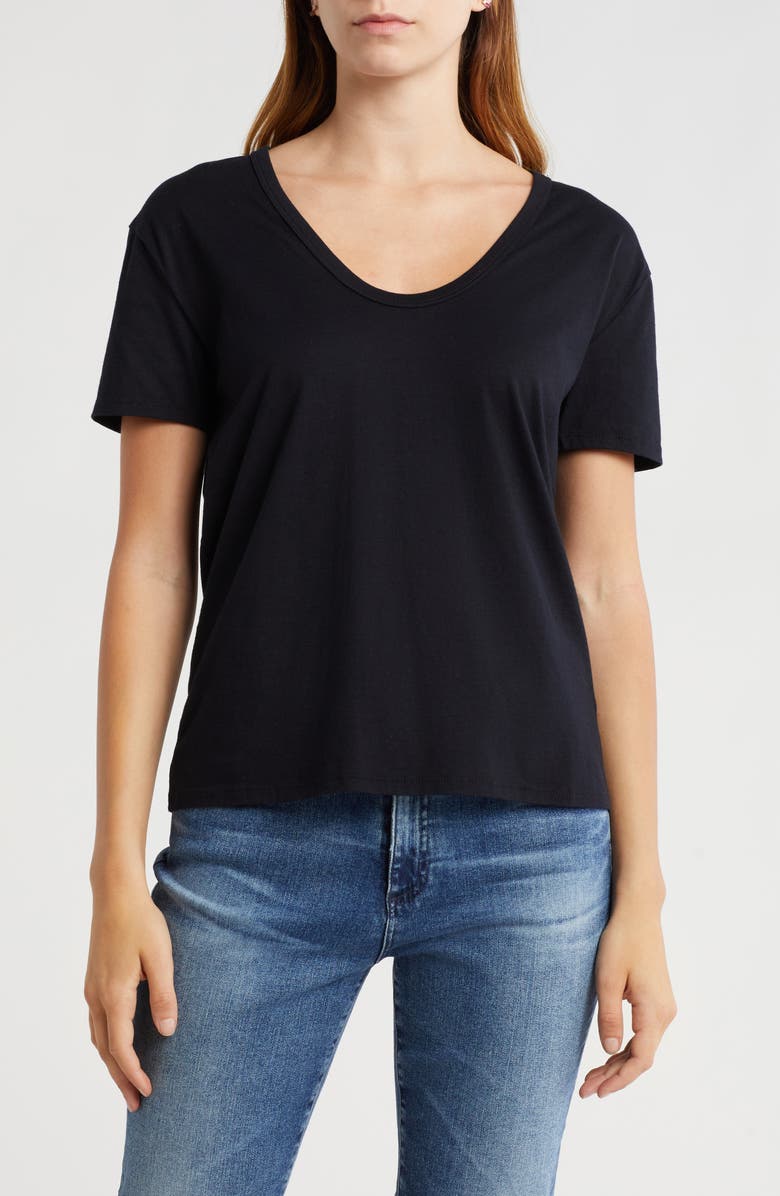 AG Henson V-Neck T-Shirt, Main, color, True Black