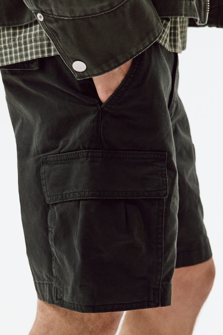 Relaxed Fit Cargo Shorts, Alternate, color, Black