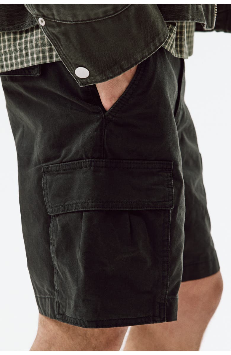 H&M Relaxed Fit Cargo Shorts, Alternate, color, Black