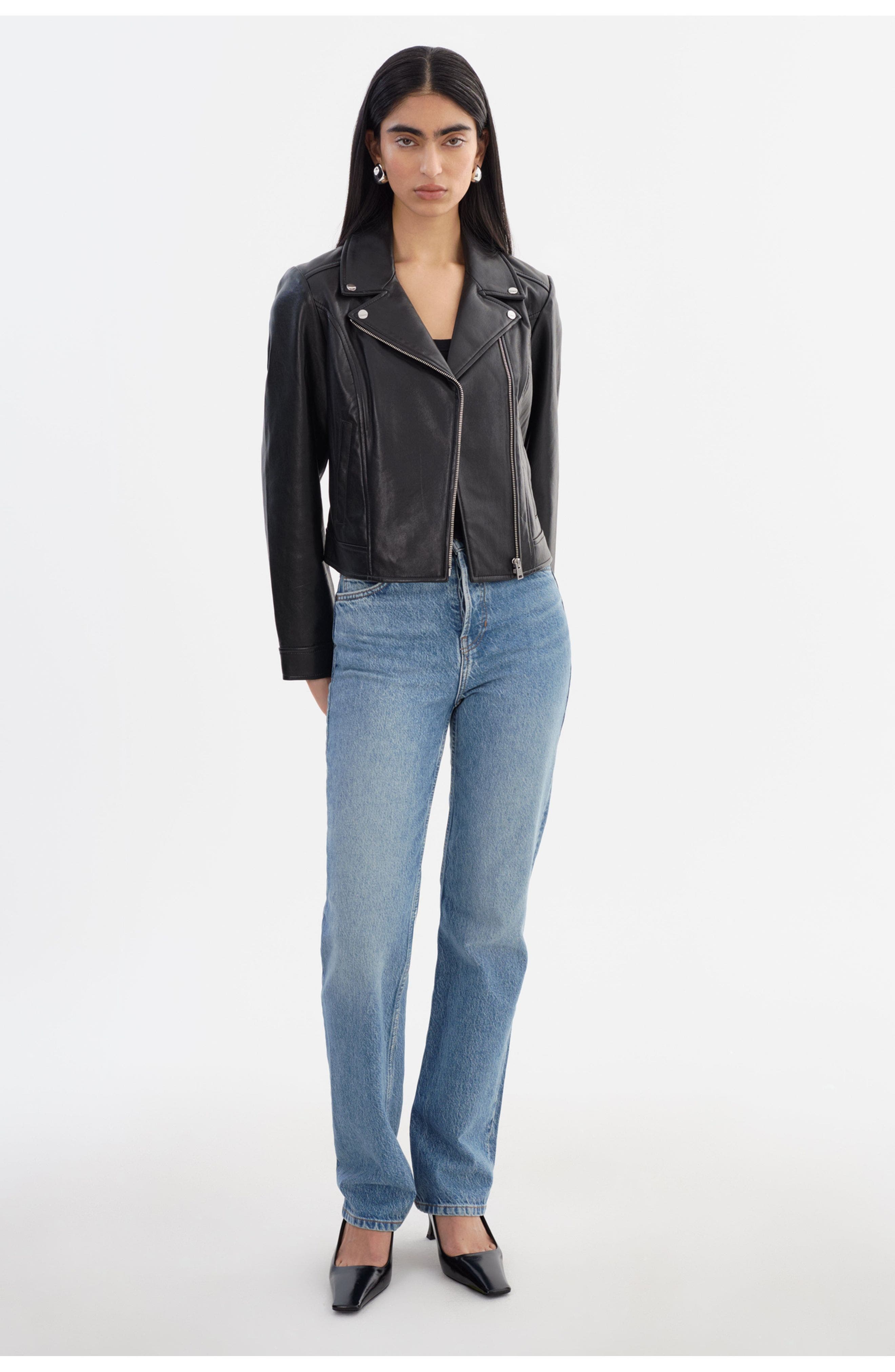 Klea | Recycled Leather Biker Jacket - image 2
