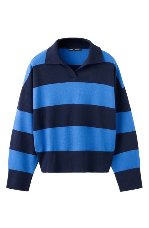 Stripe Polo Sweater