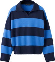 MANGO Stripe Polo Sweater