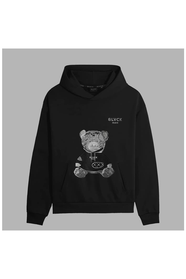 Blvck Evil Twin Teddy Bear Hoodie, Alternate, color, Black