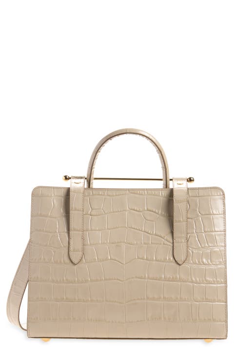 Midi Croc Embossed Tote