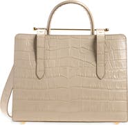 Strathberry Midi Croc Embossed Tote