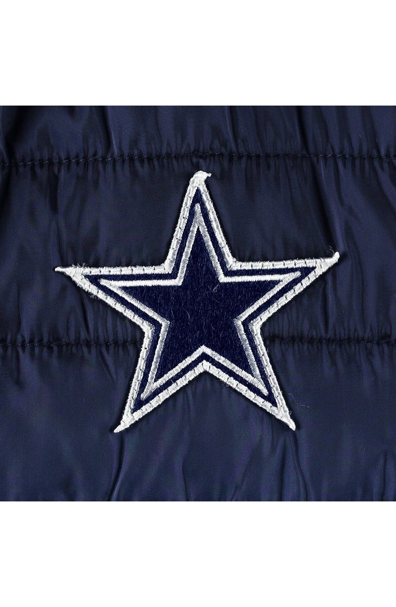 THE WILD COLLECTIVE Women's The Wild Collective Navy/Silver Dallas Cowboys Color Block Full-Zip Puffer Jacket, Alternate, color,