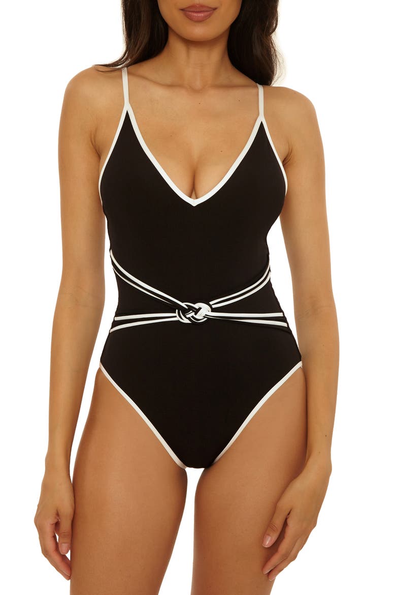 Triumph Braided One-Piece Swimsuit, Main, color, BLACK
