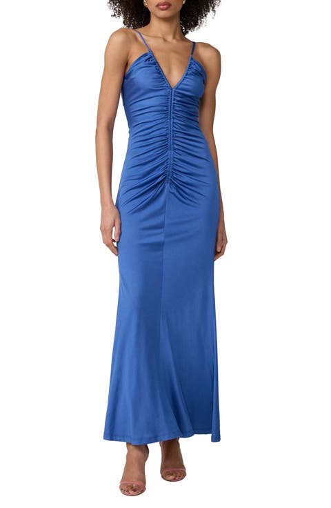 Gillian Center Ruched Jersey Dress