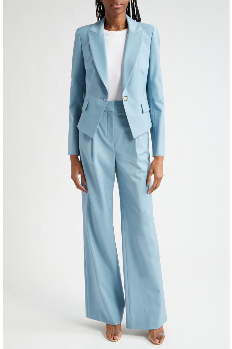 Hosanna Stretch Virgin Wool Blend Dickey Jacket, Main, color, SEA GLASS