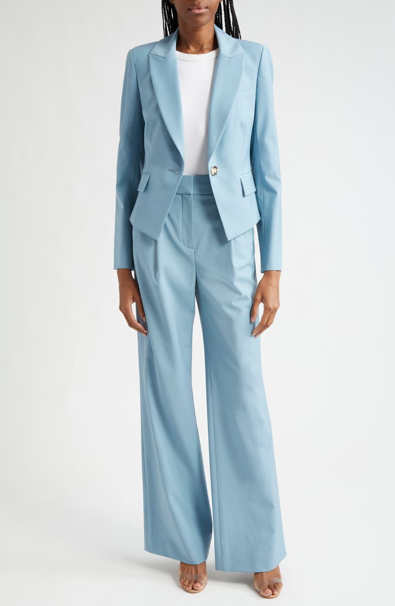 Veronica Beard Robinne Stretch Virgin Wool Blend Pants, Alternate, color, Sea Glass