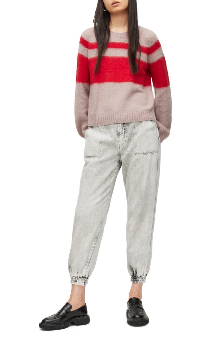 AllSaints Lana Stripe Jumper Sweater, Alternate, color, 