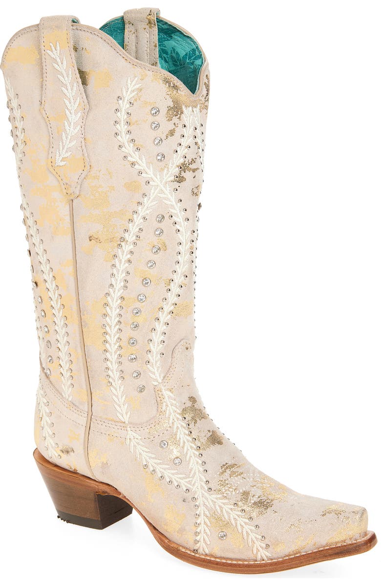 CORRAL Metallic Embroidered Western Boot, Main, color,