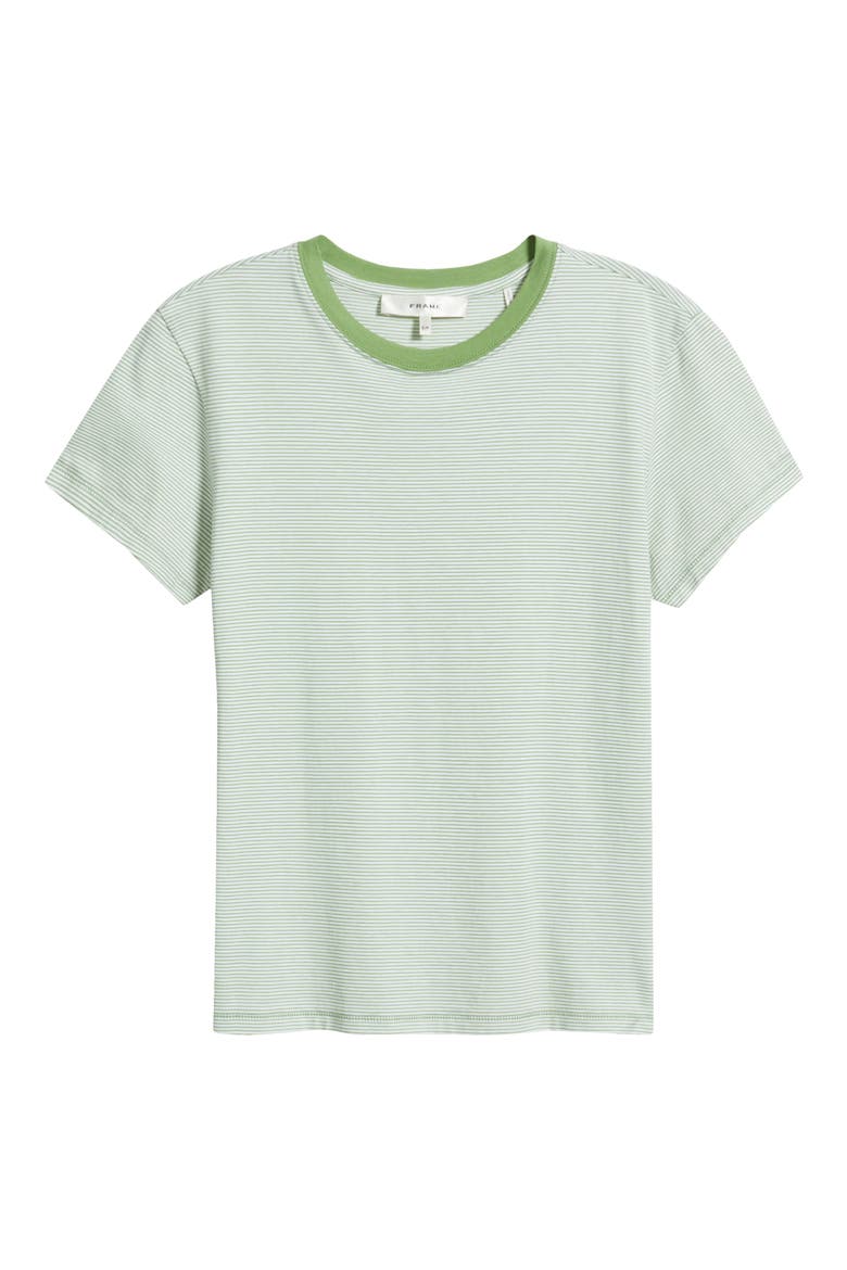 The Stripe Cotton Baby Tee, Alternate, color, JADE GREEN MULTI