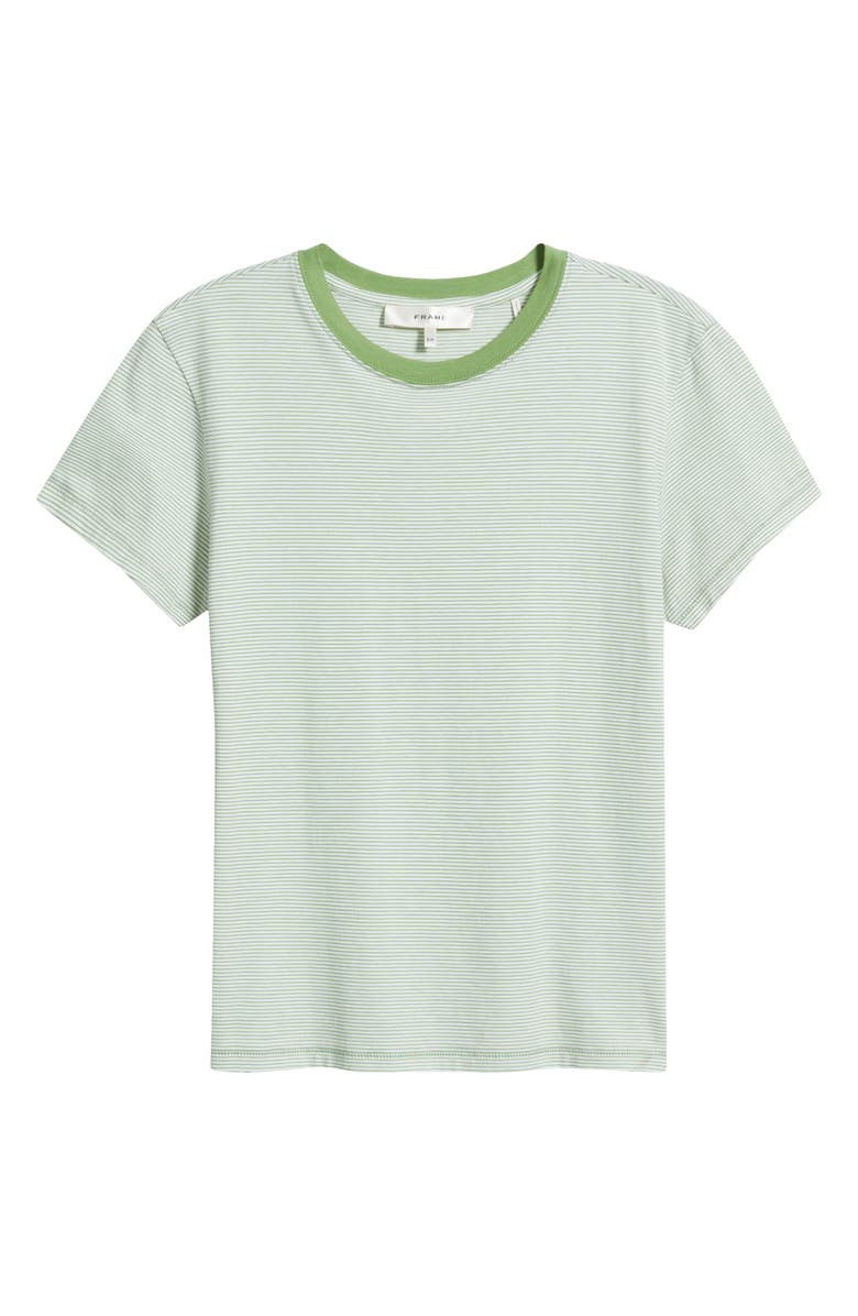 FRAME The Stripe Cotton Baby Tee, Alternate, color, Jade Green Multi