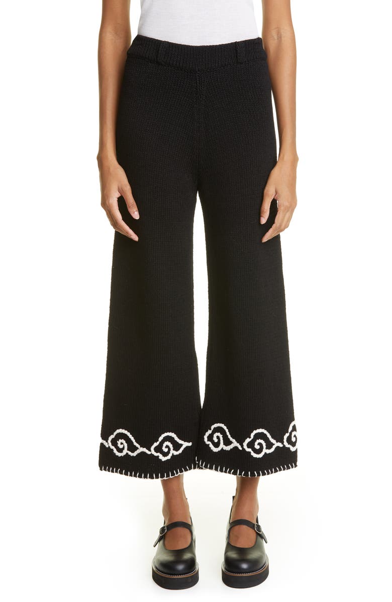 YanYan Women's Cloud Wide Leg Knit Organic Cotton Crop Pants, Main, color, 