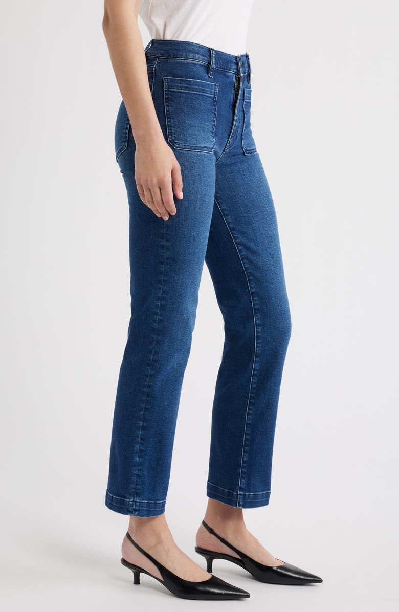 FRAME Patch Pocket High Waist Straight Leg Jeans, Alternate, color, Good Life