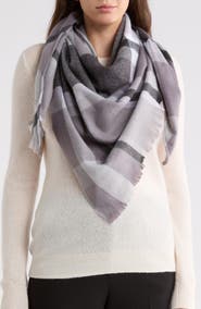 Vince Camuto Plaid Triangular Scarf