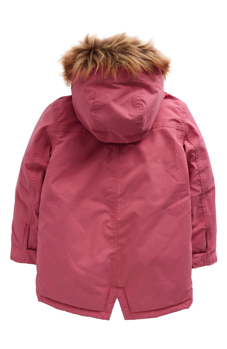 Mini Boden Kids' Authentic Parka with Faux Fur Trim, Alternate, color, 
