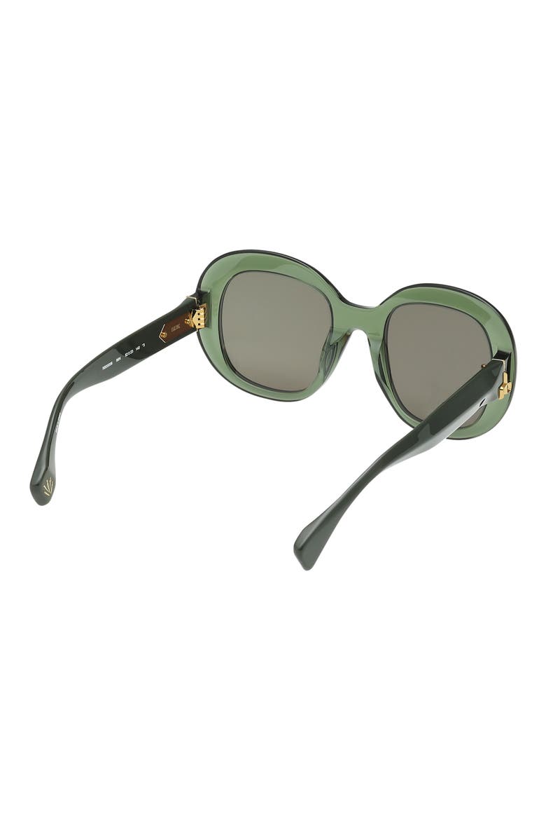52mm Round Sunglasses, Alternate, color, CRYSTAL OLIVE / GREEN LENSES