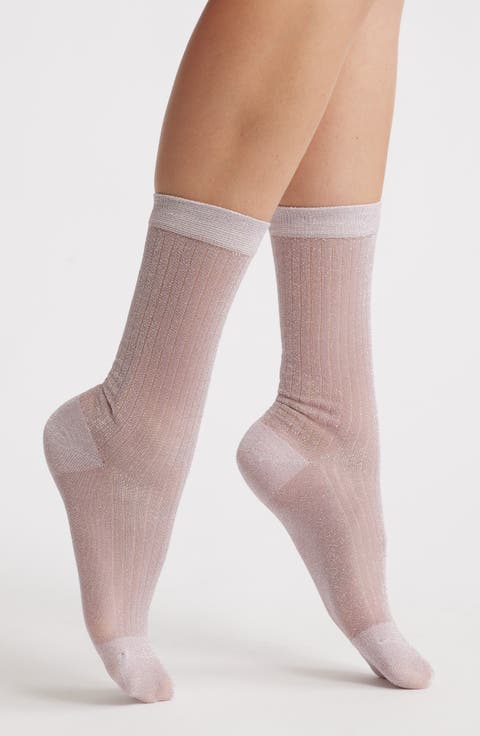 Beam Metallic Rib Crew Socks