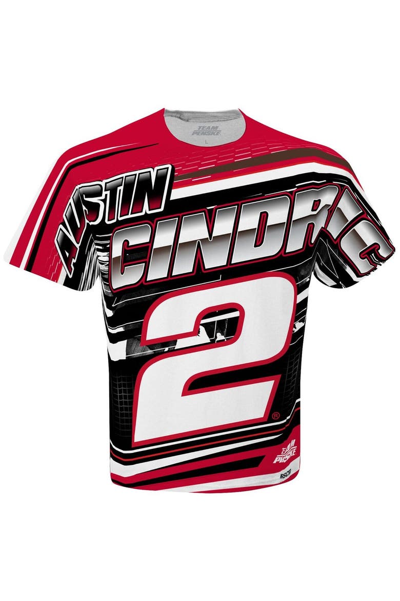Men's Team Penske White Austin Cindric Sublimated Speedster T-Shirt, Alternate, color, White