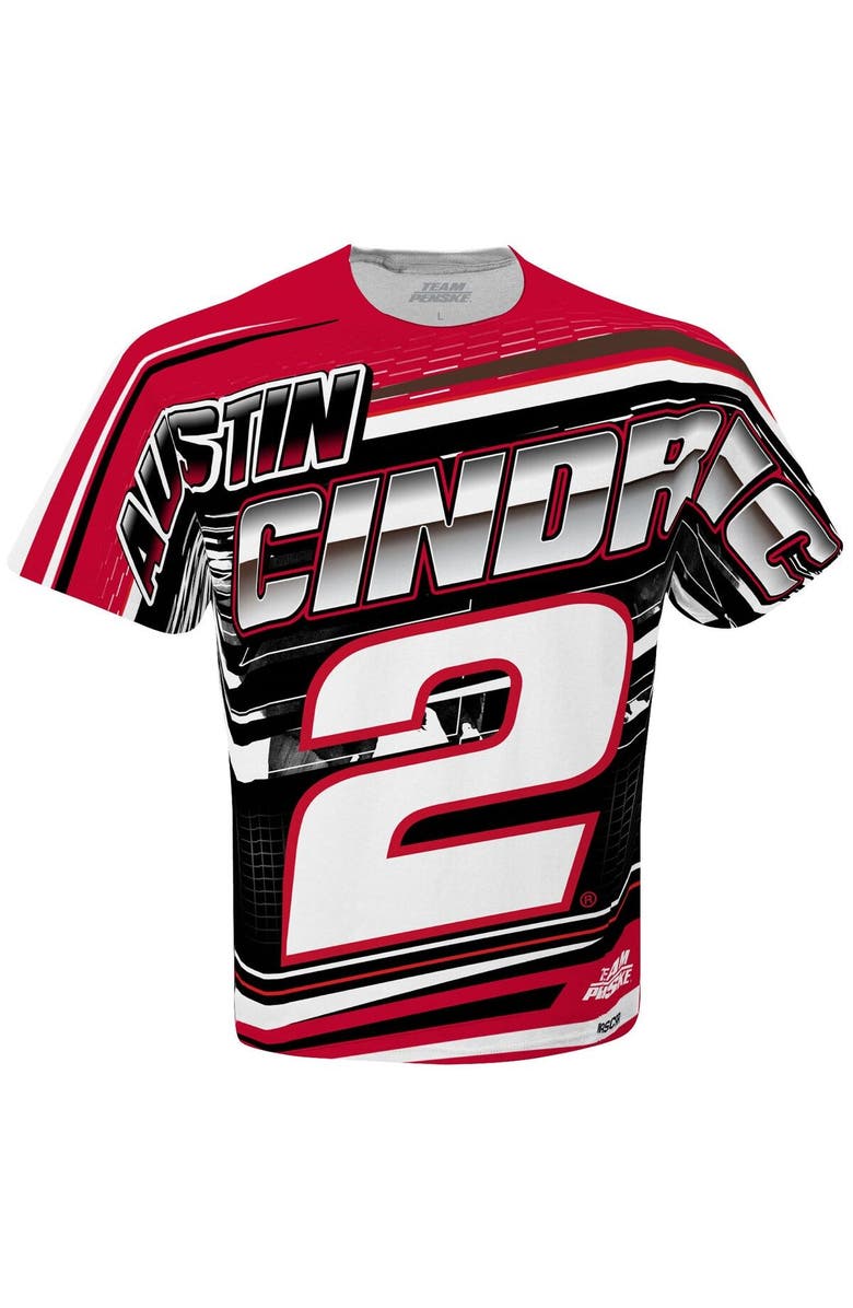 TEAM PENSKE Men's Team Penske White Austin Cindric Sublimated Speedster T-Shirt, Alternate, color, White