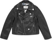 PHILIPP PLEIN Leather Biker Jacket Smile Girl