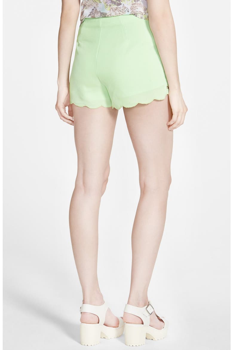 Scallop Trim Shorts, Alternate, color, LIME