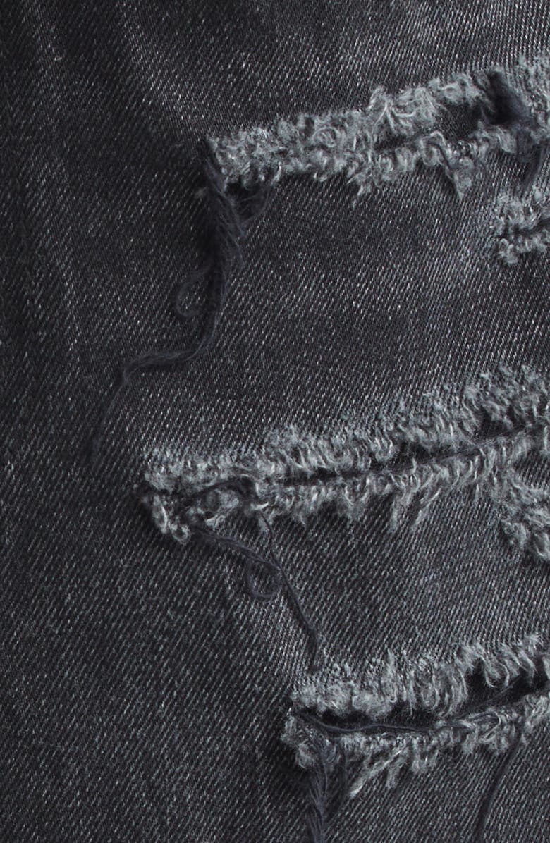 Denim x Alexander Wang Distressed Double Layer Denim Skort, Alternate, color, Grey Aged