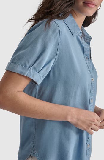 Cuff Sleeve Chambray Shirt