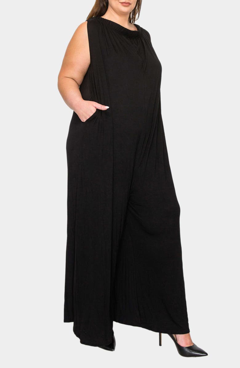 L I V D Olson Pocket Wide Leg Jumpsuit, Alternate, color, Black