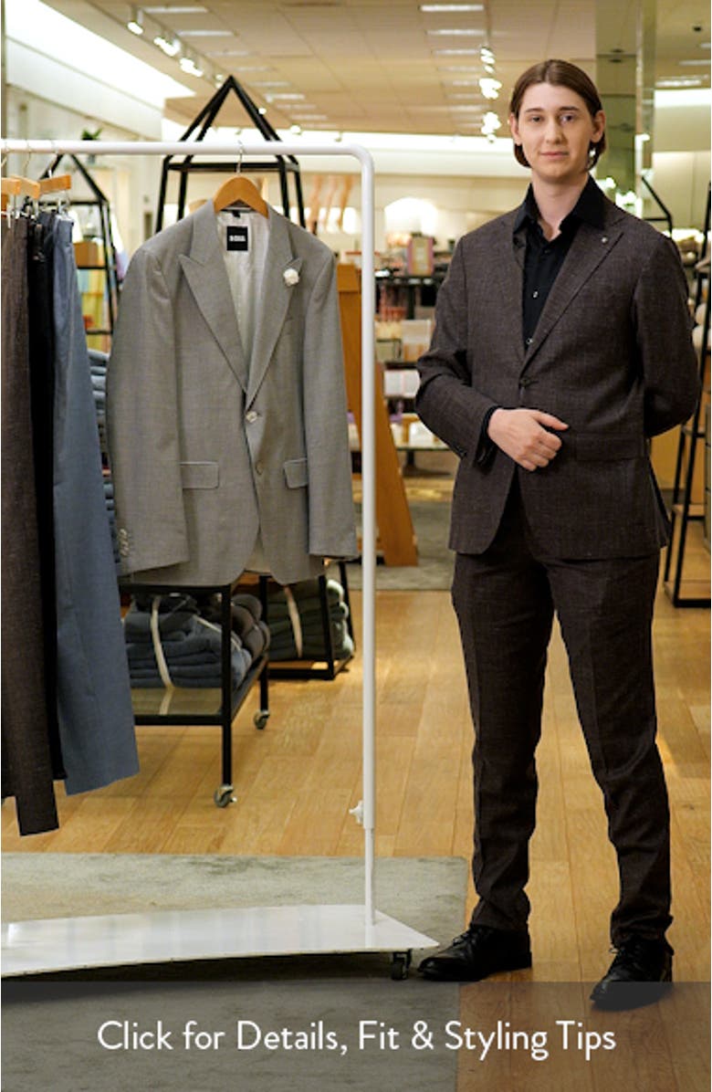 Hutson Slim Fit Tan Mélange Wool Blend Peak Lapel Sport Coat, sales video thumbnail