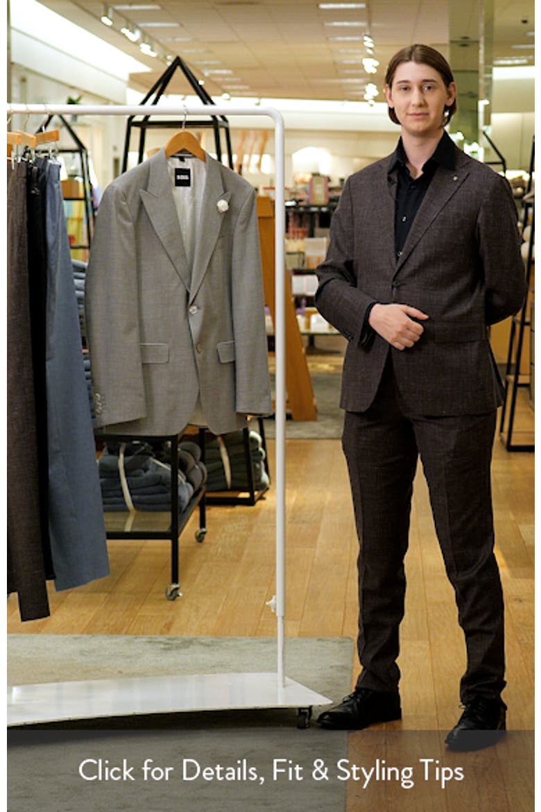 Hutson Slim Fit Tan Mélange Wool Blend Peak Lapel Sport Coat video