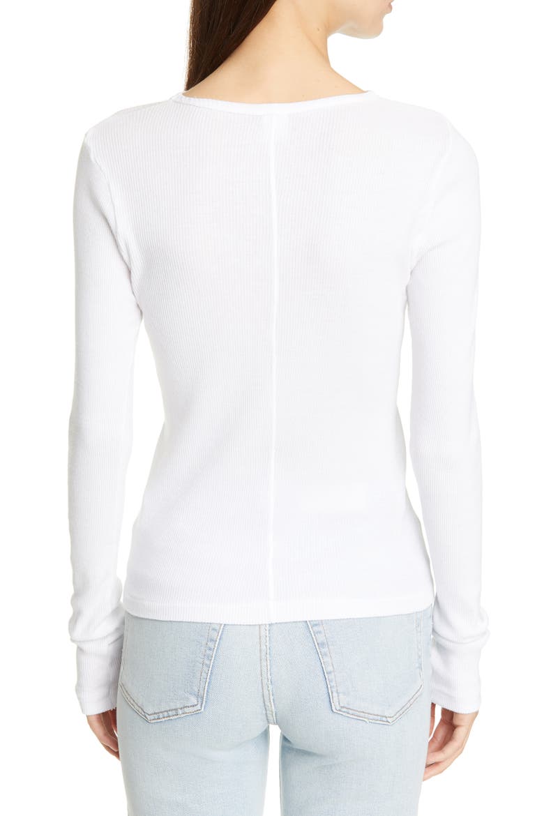'60s Fitted Rib Knit Sweater, Alternate, color, OPTIC WHITE