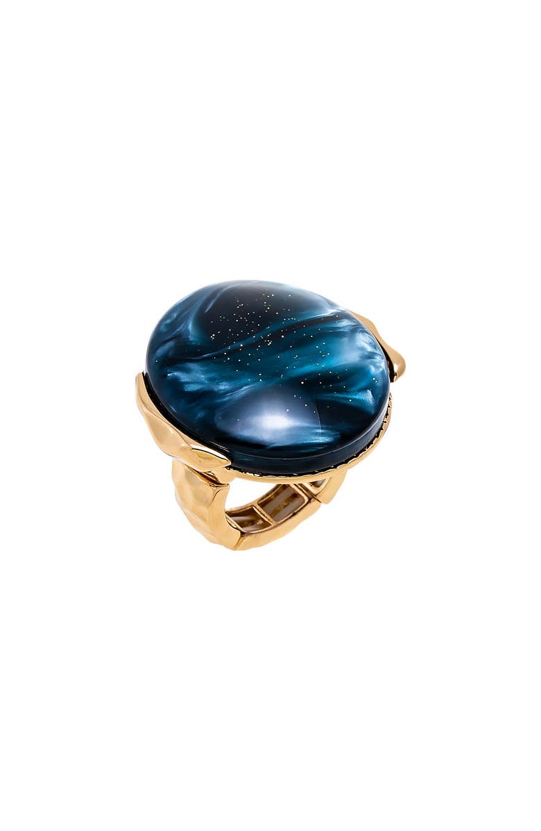 BY ADINA EDEN Blue Oval Stone Statement Ring, Main, color, Navy Blue
