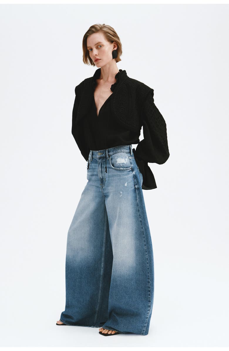 H&M Barrel Leg Regular Jeans, Alternate, color, Light Denim Blue