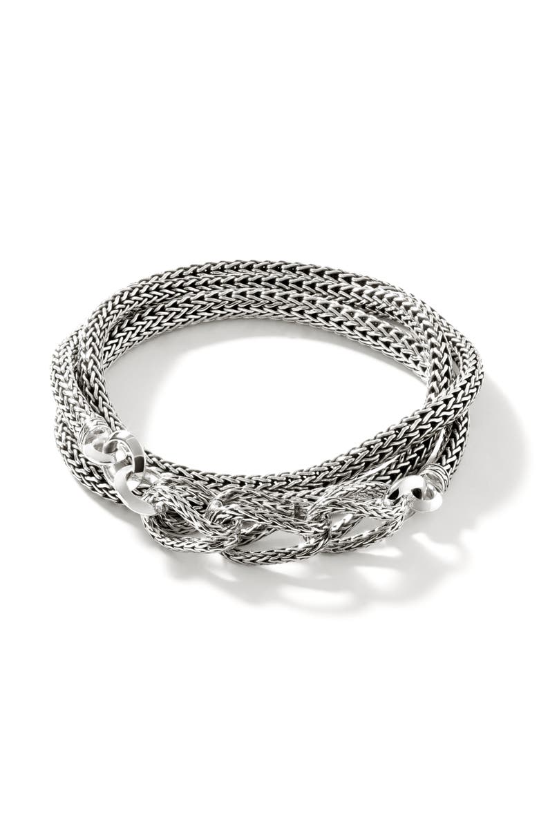 John Hardy Classic Chain Asli Wrap Bracelet, Main, color, 
