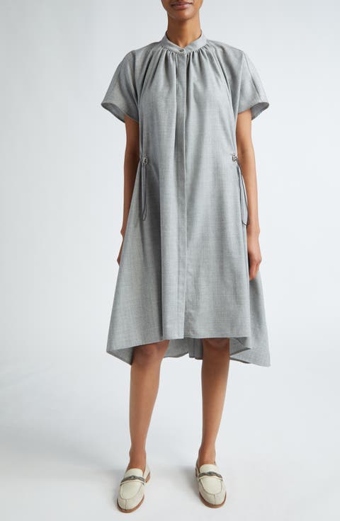 Wool Blend Trapeze Dress