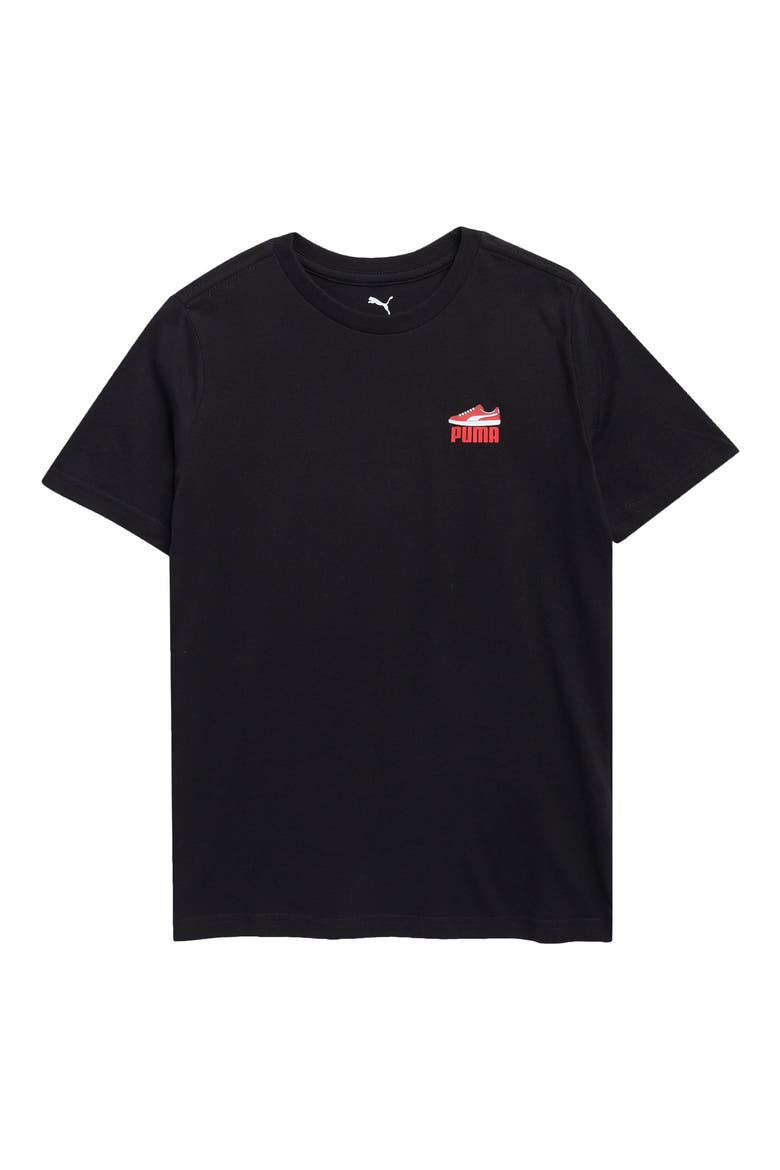 Kids' Sneaker Cotton Graphic T-Shirt, Main, color, BLACK